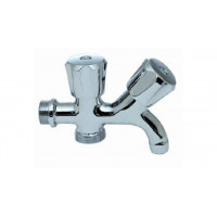 Rubinetto A 2 Maniglie Con Attacco Lavatrice Da 1/2" Idrobric