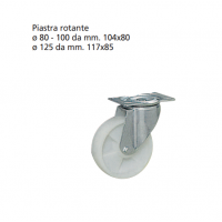  RUOTA PIASTRA ROTANTE  CON DISCO GRECATO  100 MM 