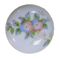  POMOLO TONDO PORCELLANA BIANCO CON FIORE 30X25MM 