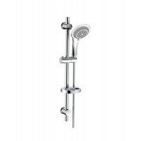 Saliscendi Menelao cromato con 2 supporti regolabili 5 getti doccetta D.14 cm 