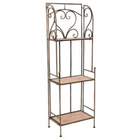 Scaffale 3 Ripiani in Metallo e Legno  26x41x122cm