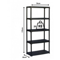 Scaffale in Polipropilene a 5 Ripiani - 700x300x1760 mm