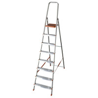 SCALA CASALINGA ALLUMINIO VENERE-GOLDEN 8 GRADINI H 172 CM