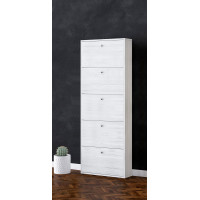 scarpiera slim 5 ribalte 15 paia rovere ghiaccio 72x15x180 cm