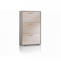 SCARPIERA DOPPIA 3 ANTE BIANCO/TELA RAME 65x25xH100 CM