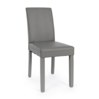 Sedia Carol Pu Op Tortora Gamba In Tinta - Yes  54x42x89x47 cm 