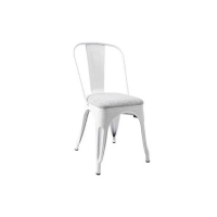 Sedia metallo bianca seduta imbottita tessuto 37x48.5x84 cm 