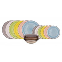 Servizio piatti in porcellana Rural Stoneware 18 pezzi Dimo