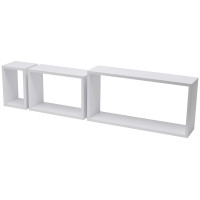 Set 3 rettangoli Kimono mdf pvc  bianco 600X300X150 mm
