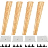 SET 4 GAMBE LEGNO CON PIASTRA  CM73