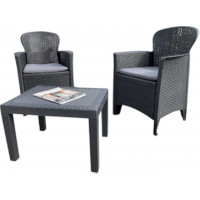 Set arredo giardino Akita antracite con cuscini Ipae-Progarden