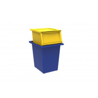 Set contenitori per la raccolta differenziata  30 lt con coperchio da 25 Lt. Giallo e blu 
