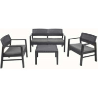 Set arredo giardino Kilimanjaro antracite con cuscini Ipae-Progarden