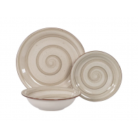 Set Piatti 18 Pezzi Spyrale Pepper Tortora In Stoneware