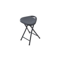Sgabello arredo bagno pieghevole in acciaio grigio 