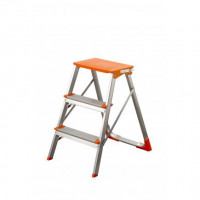 Sgabello in alluminio salita singola 2 gradini + piano