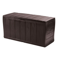 Baule Modello Sherwood in Resina Effetto Legno - 116x45x57 cm, Marrone