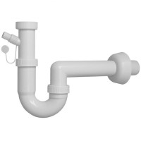 Sifone a esse attacco con ghiera in plastica 1”1/2, scarico filettato 1”1/2 - ø 40 mm