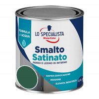 Smalto Acqua Satinato Verde Scuro - Flacone da 0,5 Litri