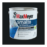 SMALTO ALL'ACQUA POLIURETANICO BRILLANTE NERO FLACONE DA 2LT  