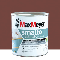 Maxmeyer smalto all'acqua poliuretanico satinato cioccolato  flacone da 750 ml