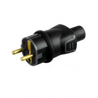 Spina volante bimateria 2P+T 16A standard tedesco