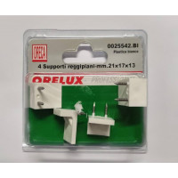 Oreca   4 supporti reggipiano a due punti in plastica bianca 21x17x13mm