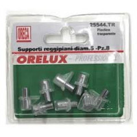Oreca - 8 supporti reggipiano in plastica trasparente con perno in metallo