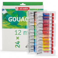 Tac Gouache Set 24 x 12ml - Set Completo di Colori Gouache di Alta Qualità