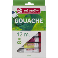 Tac Gouache Set 8 x 12ml - Set Completo di Colori Gouache di Alta Qualità