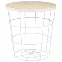 Tavolino Contenitore Kaori Diametro 38X40 Cm Bianco 