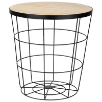 Tavolino Contenitore Kaori Diametro 38X40 Cm Nero 