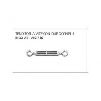 ORECA - 1 TENDITORE A VITE CON 2 OCCHIELLI IN INOX 5 x 70 mm