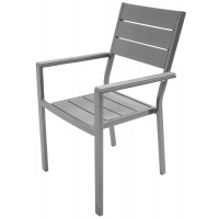 Tenerife sedia c/braccioli effetto legno grigio 58x55 Biacchi Ettore