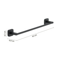 Portasalviette 45 cm in acciaio inox nero opaco Tonga di Gedy 