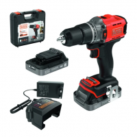 trapano con percussione black&decker; BCD383D2XK 18v, 2 batterie 2.0  