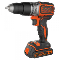 Black & decker trapano/avvitatore a percussione brushless 18v 1 batteria al litio+valigetta inclusi bl188k-qw