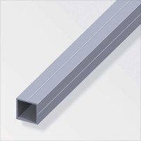 Tubo quadrato 23,5x1,5 alluminio argento 1 m