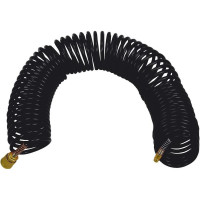Tubo in nylon spiralato stanley da 15 mt 6x8mm con attacchi a baionetta per compressore
