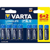 VARTA AA LONGLIFE POWER CONFEZIONE DA 6+2