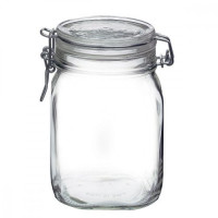 VASO IN VETRO FIDO TAPPO ERMET TRASPARENTE  1LT 