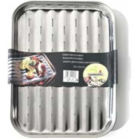 Vassoio grill in acciaio inox 34x24 cm Ompagrill