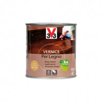 V33 vernice per legno da interno ad acqua protettivo mogano flacone da 500 ml 
