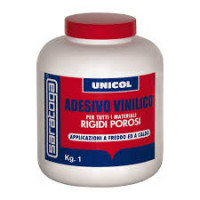 Colla Vinilica Bianca Adesivo Vinilico Unicol barattolo da  1Kg 