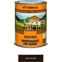 Veleca Xiloval Cera impregnante per legno protettiva noce scuro finitura resistente flacone da 1lt 