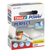 Tesa XP Perfect Nastro in Tessuto Extra Power Bianco - 2.75 m x 19 mm