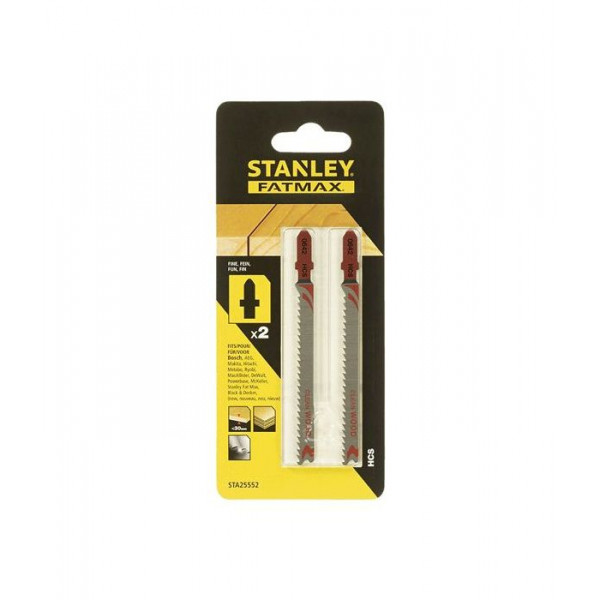 Stanley 2 lame 100x2.7mm per taglio fine su legno - hcs - attacco a t