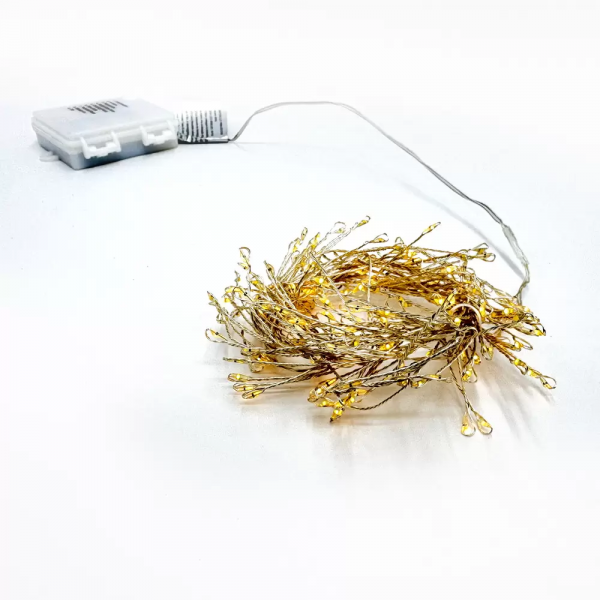  Filo Luci Microled 200 batteria Bianco caldo Interno 