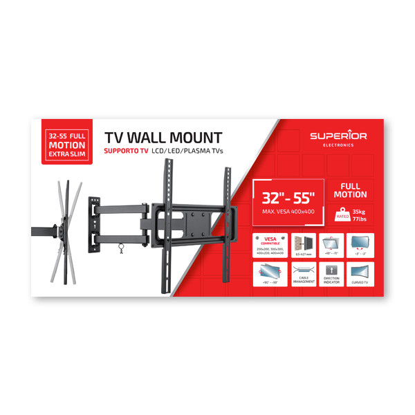 Supporto Tv Super 32-55 Full Motion Slim