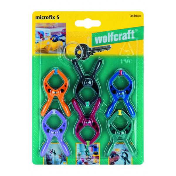 Wolfcraft 6 microfix S morsetti a molla piccoli